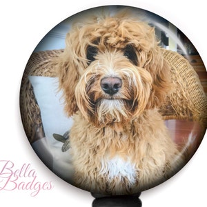Custom Pet Badge Reel - Pet Portrait Badge Reel - Dog Photo Badge Reel - Custom Pet Badge - Personalized Cat Badge Reel - Custom Badge Reel