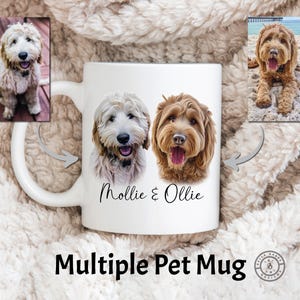 Custom Mug From Photo, Personalized Gift For Pet Parents, Dog Lover Gift, Digital Pet Portrait, Pet Painting, Custom Coffee Mug, Dog Mom