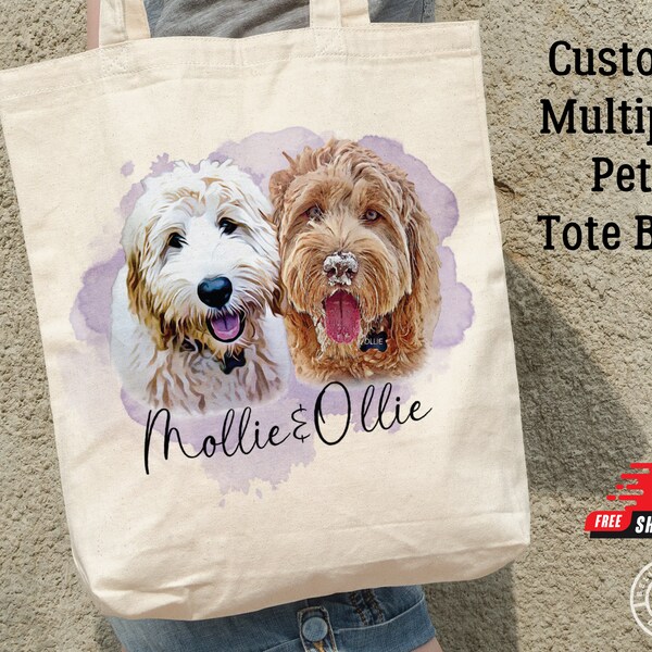 Custom Pet Tote Bag - Custom Dog Tote Bag - Tote Bag for Dog - Tote Bag for Cat - Personalized Dog Tote - Custom Dog Lover Gift