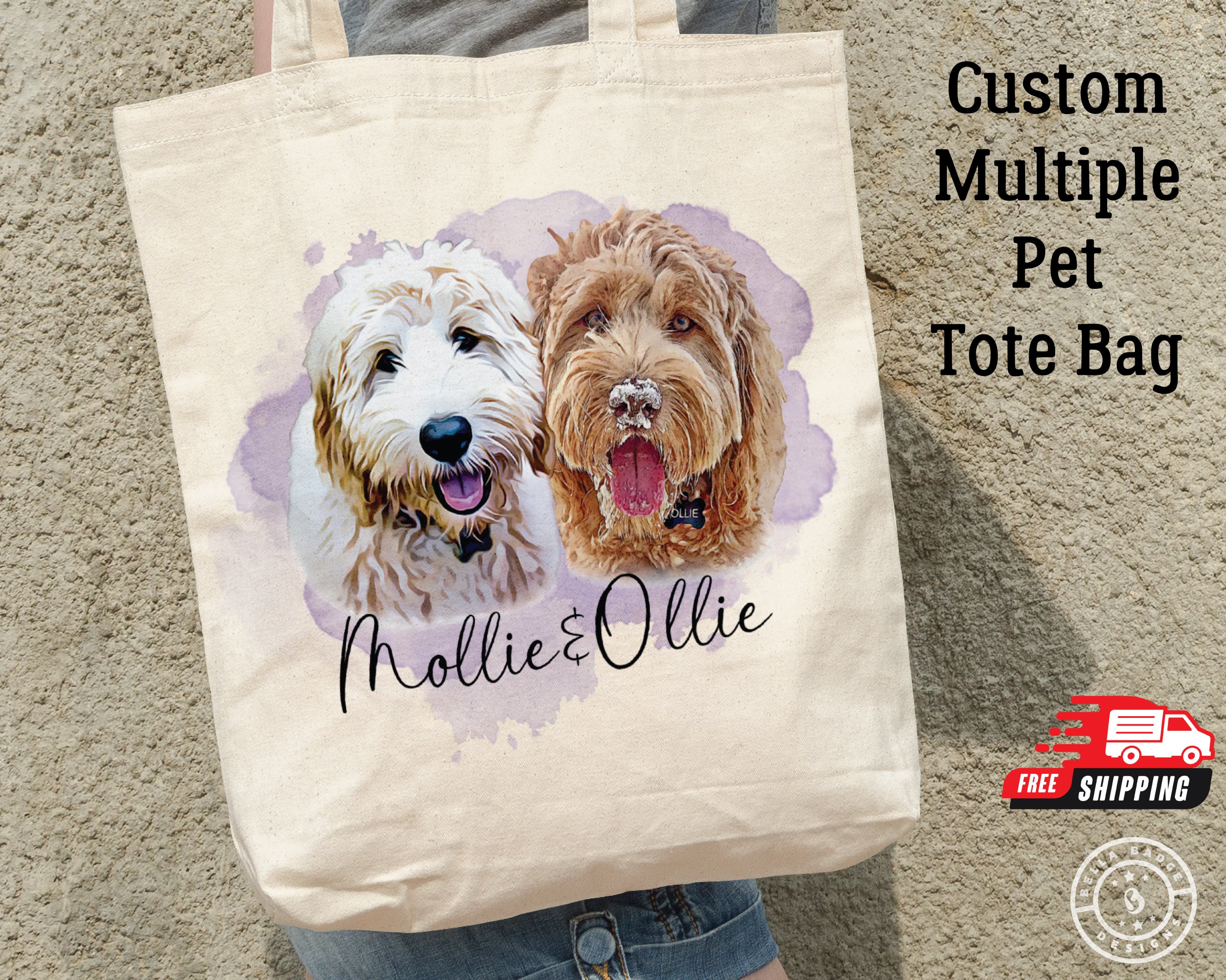 Customized Pet Photo Tote Bag With Personalized Background Color Best Gifts  For Cat Mom - Personalized Gifts & Engraved Gifts for Any Occasions from  Justyling