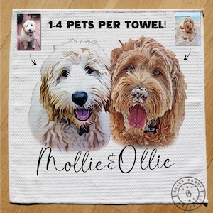 Custom Dog Towel - Dog Kitchen Towel - Custom Kitchen Towel - Pet Lover Gift - Pet Towel - Custom Pet Towel - Multiple Pet Gift