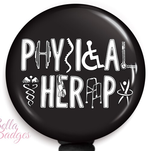 Physical Therapist Badge Reel Physical Therapy Gift Etsy