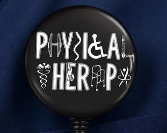 Physical Therapist Badge Reel — ID Holder Gift for Healthcare Professionals