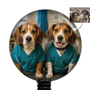 Pet Badge Reel - Custom Dog & Cat Photo ID Holder, Personalized Name Tag with Clip, Unique Badge Reel for Animal Lovers