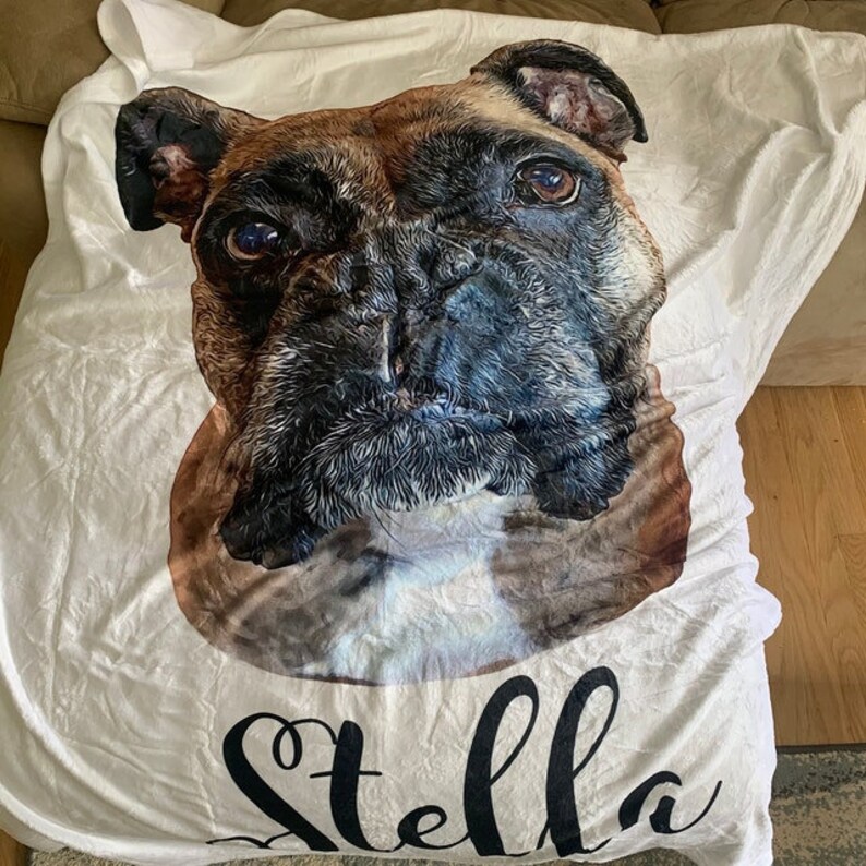 Custom Dog Blanket Personalized Dog Throw Blanket Dog Face Etsy