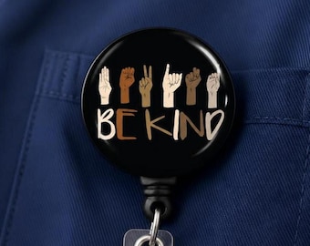 ASL Sign Language Badge Reel — ID Holder Gift for Healthcare Professionals