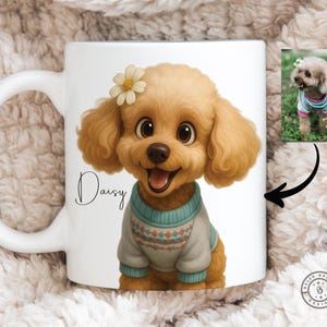 Custom Mug From Photo, Personalized Gift For Pet Parents, Dog Lover Gift, Cartoon Pet Portrait, Pet Painting, Custom Coffee Mug, Dog Mom