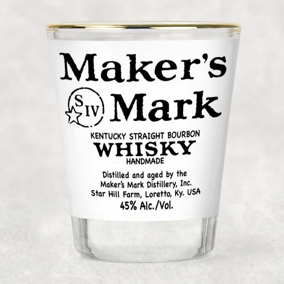 Makers Mark Shot Glass Whisky Shot Glass Makers Mark Etsy