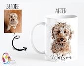 Custom Dog Mug - Personalized Dog Coffee Cup - Dog Face Mug - Custom Pet Photo Mug - Custom Mug - Paint Effect Mug - Personalized Pet Mug