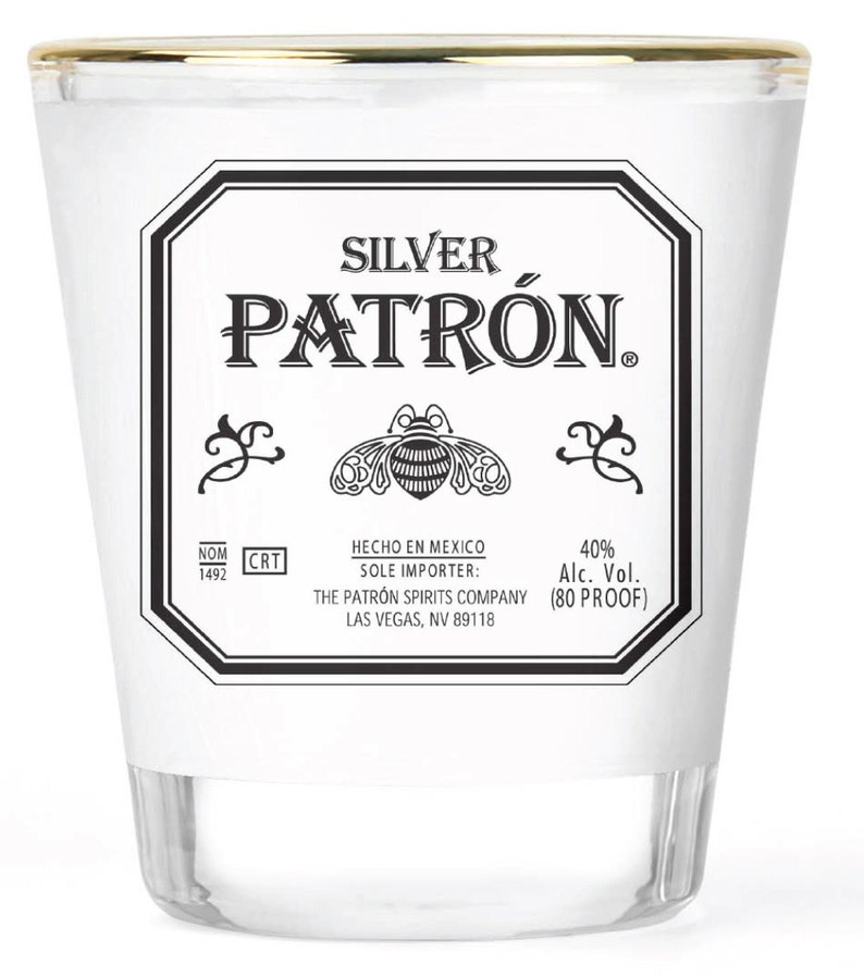 Patron Silver Tequila Shot Glass Unique Shot Glass Tequila Etsy