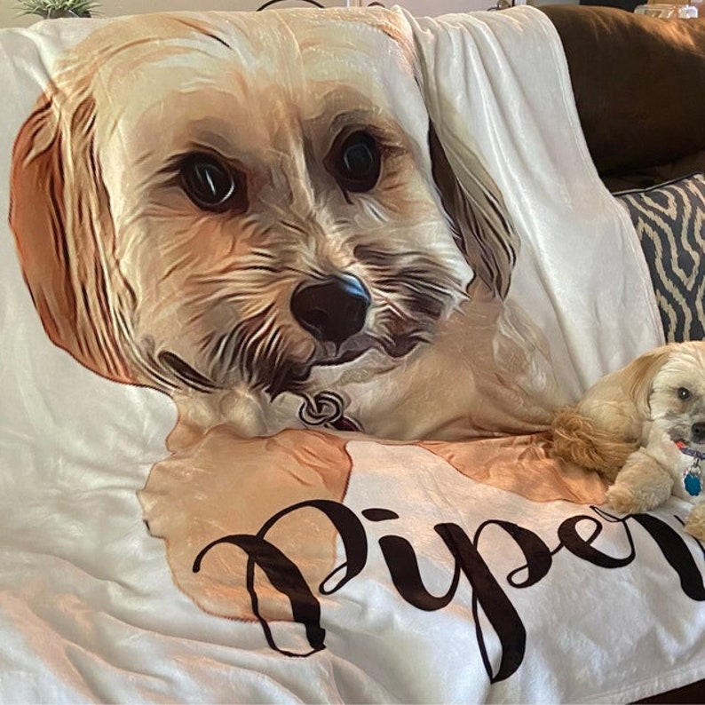 Custom Dog Blanket Personalized Dog Throw Blanket Dog Face Etsy