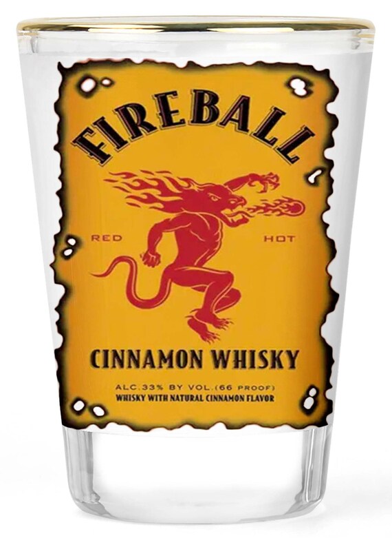 Fireball Shot Glass Unique Shot Glass Whiskey Shot Glass Etsy