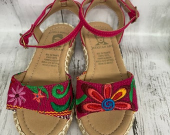 Mexican Sandals Traditional Girls Huaraches Leather Sandals Summer Sandals Toddler Girls Mexican Shoes Sandals Handcrafted
