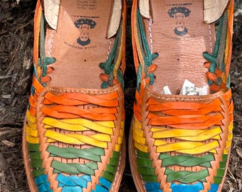 Huarache Sandals - Mexican Style - Colorful leather - Handmade
