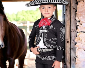 Authentic Handcrafted Kids Charro Outfit - Traditional Mexican