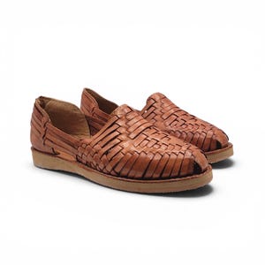 Sandales Huarache - Style mexicain - Cuir coloré - Abana fait main