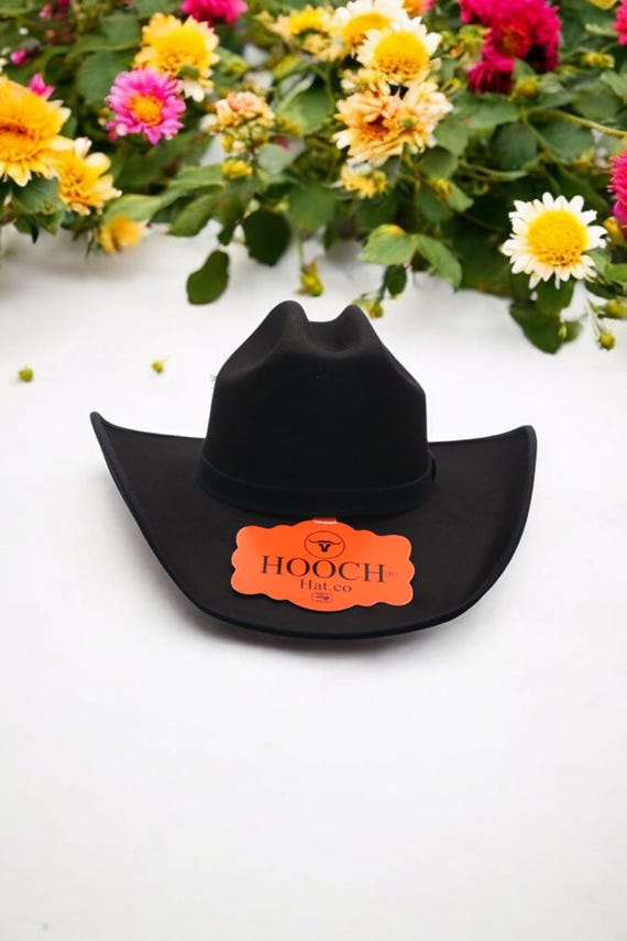 Women's Faux Felt Cowgirl Hat | Vegan Suede Western Hat | Multiple Color Options | Boho Festival Hat | Rodeo Concert Outfit Black