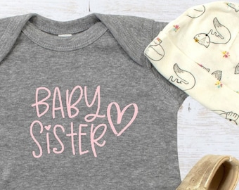 Baby Sister Diaper Shirt, Baby Sister Bodysuit, Sister, Sibling Shirt, Matching Family Shirt