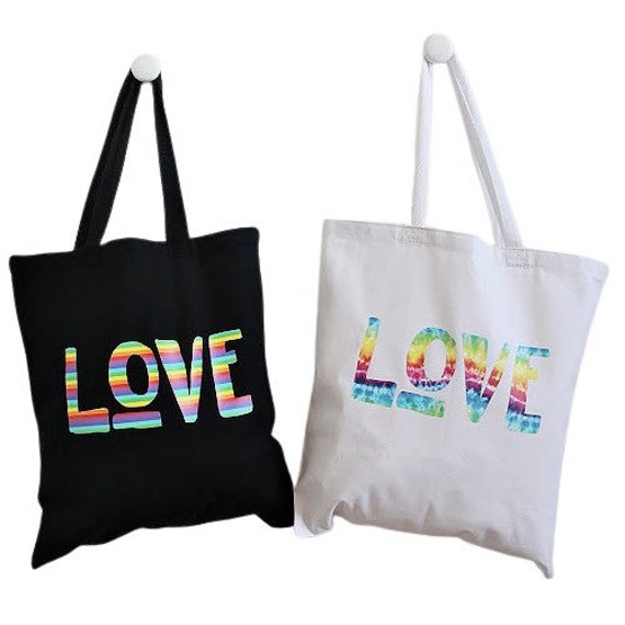 Love Tote Bag, Rainbow, Pride, LGBTQ2, LGBTQ, Gay Pride, Queer Tote Bag, Rainbow Tote Bag, Pride Tote Bag