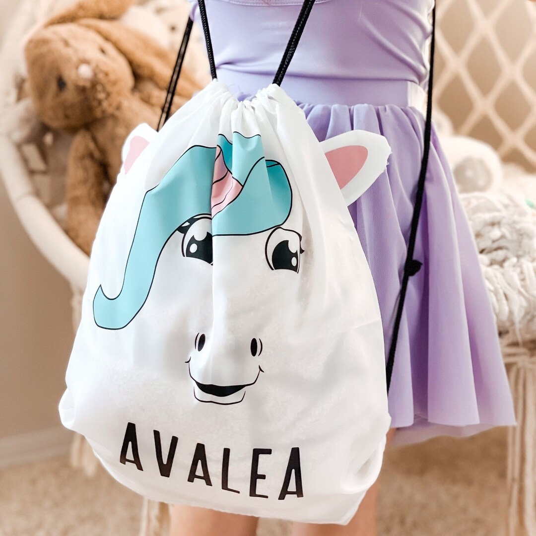 Unicorn Drawstring Backpack, Backpack Kids, Kids Bag, Custom Gift For