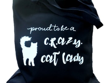 Crazy Cat Lady Tote Bag, Mothers Day Gift, Cat, Cat Lover Gift, Cat Mom, Cat Lover, Gifts For Mom, Cat Tote Bag, Canvas Tote Bag, Cat Gifts