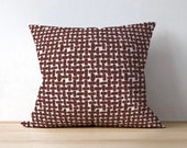 Red Outdoor Pillow Cover, Farley Farrow, Lattice Design, Outdoor Decor, Patio Seating, Outdoor Holiday Decor