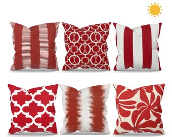 red outdoor pillows