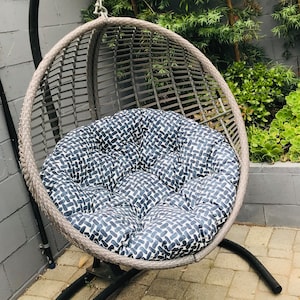 Pod Chair Cushion COVER for Hanging Egg Chair, Replacement Pillow for Indoor or Outdoor Patio Deck Swinging Egg Chair, Choose Your Fabric