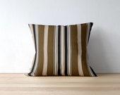 Black Stripe Outdoor Pillow Covers - Brown Outdoor Pillow Covers - Outdoor Cushions - Patio Decor - Patio Pillows - Saladino Driftwood