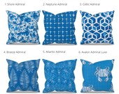 Blue Outdoor Pillow Cover, Outdoor Decor, Blue Patio Pillows, Blue Patio Cushions, Blue Outdoor Decor, Premier Prints Admiral, Zipper Pillow