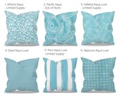 Aqua Outdoor Pillow Covers - Outdoor Decor - Blue Patio Pillows - Blue Patio Cushions - Blue Outdoor Decor - Premier Prints Outdoor
