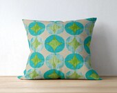 Blue Green Outdoor Pillow Cover - Green Outdoor Pillow - Outdoor Cushion - Patio Pillow - Patio Decor - Jupiter Mist - Outdoor Fabric