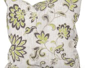 Floral Green Outdoor Pillow Cover, Green Patio Pillow, Green Outdoor Cushions, Lime Green Outdoor, Premier Prints Grove Greenery Luxe