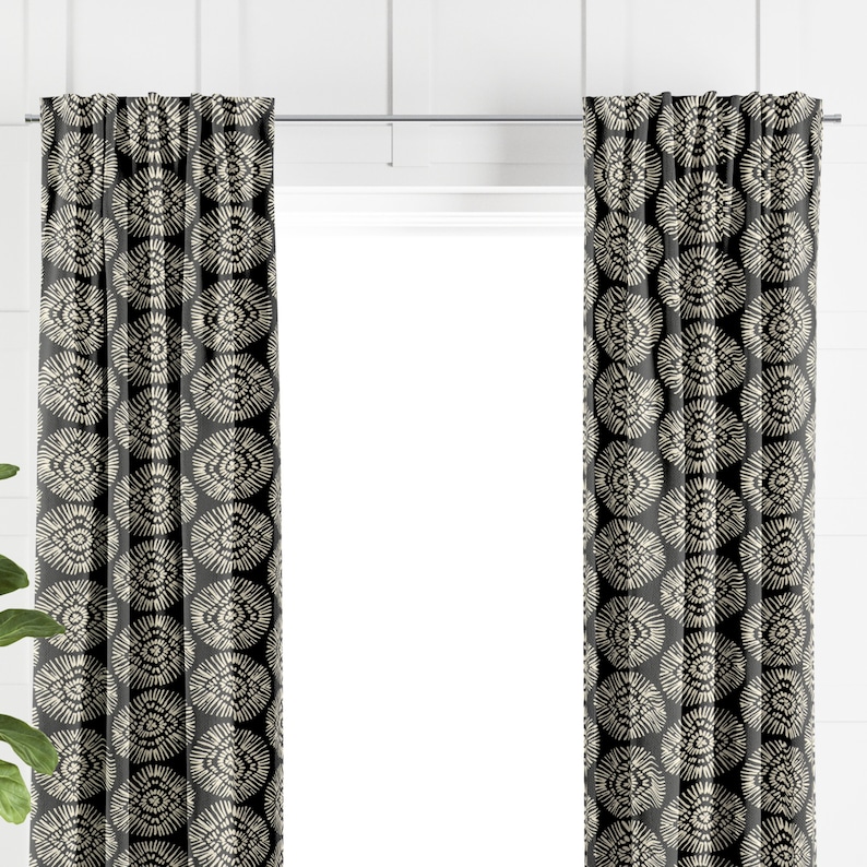 BlueHavenDecor Medallion Linen Blend Drapes - Thumbnail 3
