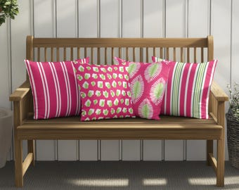 Hot Pink & Lime Outdoor Kissenbezug Kollektion für Terrasse, Deck, Balkon oder Veranda, neues Zuhause Housewarming Geschenk für die Eingangsveranda