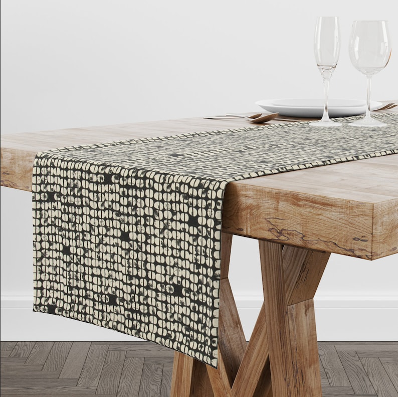 Black Table Runner for Dining Table Black Runner for Kitchen Etsy