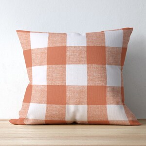 orange buffalo check pillows