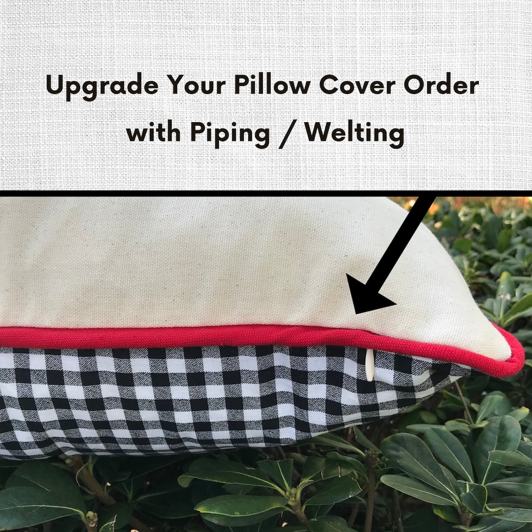 Add Piping / Welting to Any Pillow Cover Order, Contrasting Welt or Self Welt, Pillow Cover
