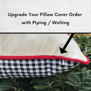 Add Piping / Welting  To Any Pillow Cover Order, Contrasting Welt or Self Welt, Pillow Cover Upgrade