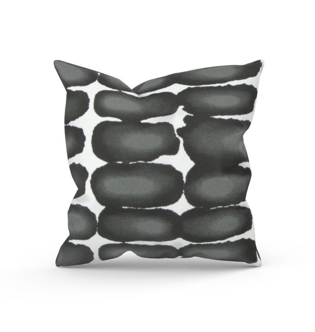 Black Outdoor Pillow Cover for Outdoor Living Area Couch, Accent Pillow