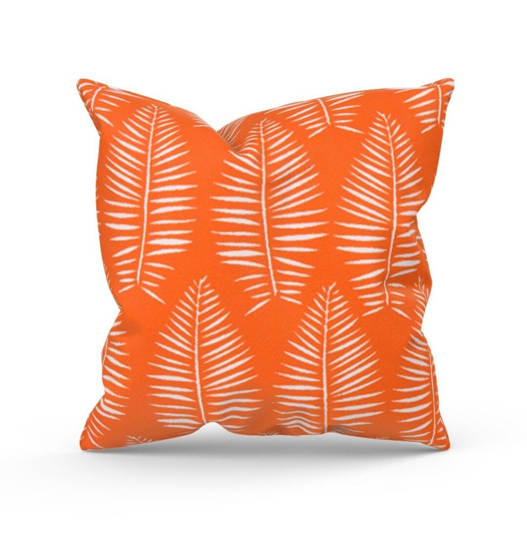 Orange Outdoor Pillow Cover for Patio Couch, Accent Pillow for Deck