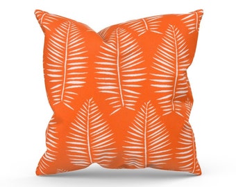 Orange Outdoor Pillow Cover for Patio Couch,  Accent Pillow for Deck & Outdoor Decor, Front Porch Housewarming Gift for New Home or Couple