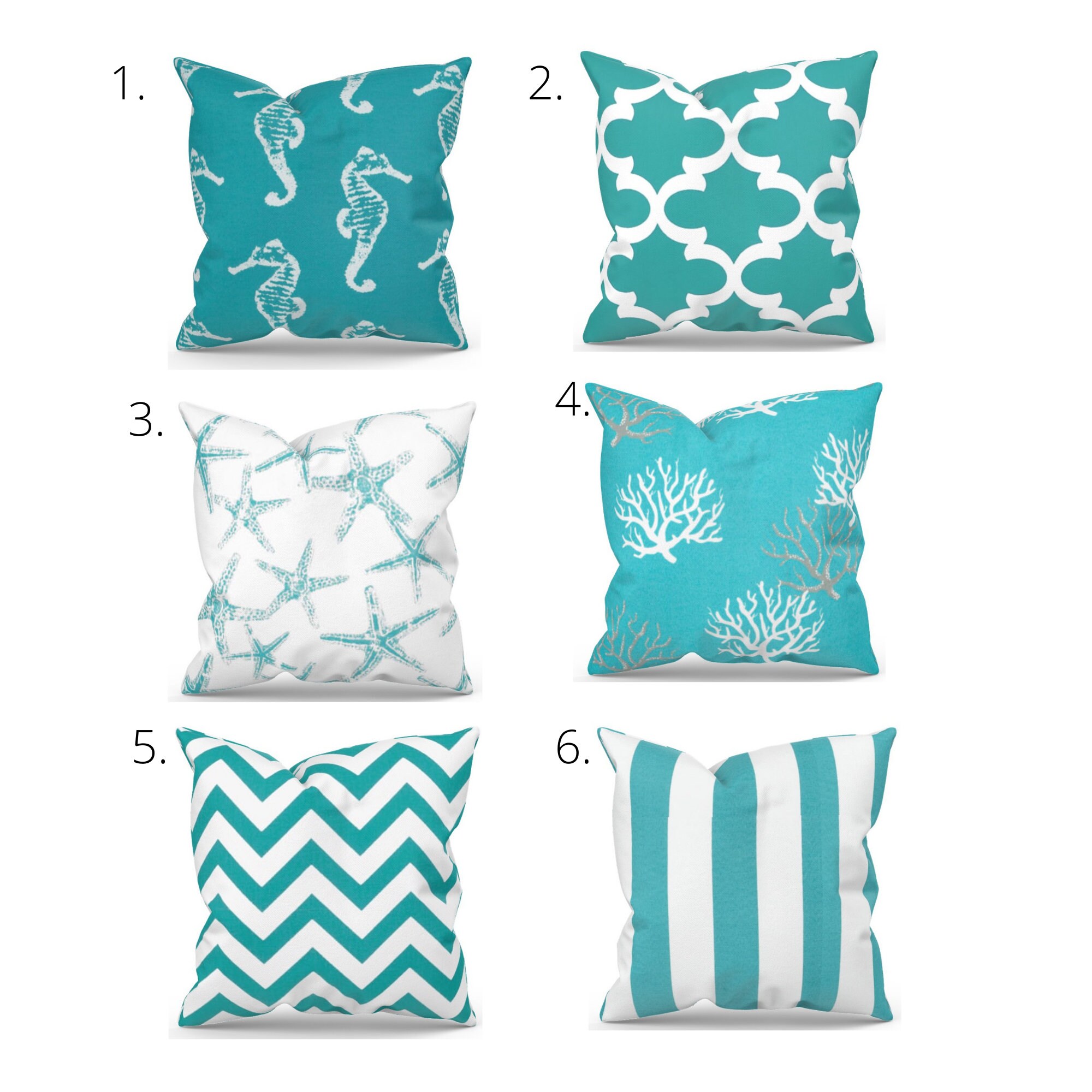 Turquoise Outdoor Pillow Covers Aqua Outdoor Pillow Covers Etsy