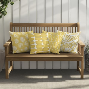 Modern Yellow Outdoor Pillow Covers for Patio Sofa or Deck Seating, Alfresco Garden Decor, Front Porch Rocking Chair Home Staging