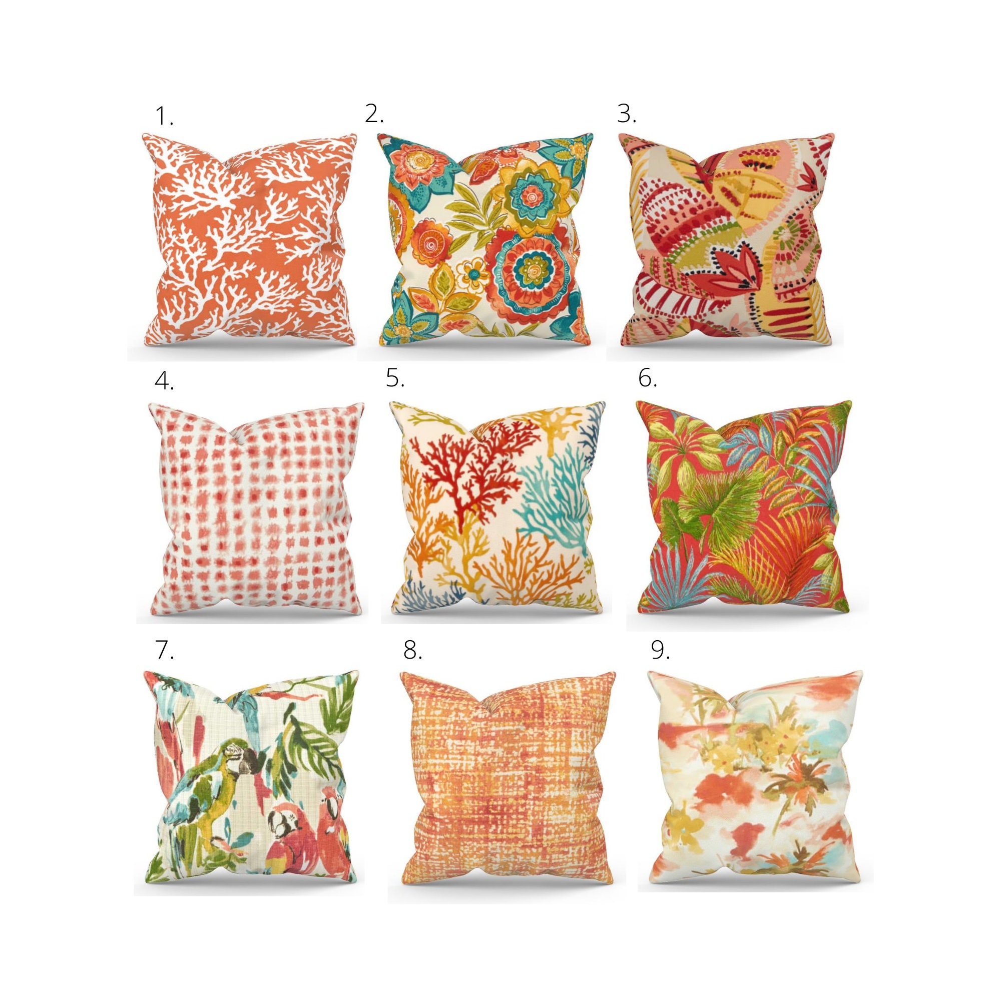 Designer Outdoor Pillow Covers Tropical Decor Outdoor Etsy
