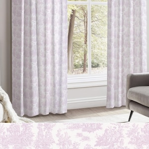Blass lila pastorale Vorhänge für Wohnzimmer oder Esszimmer, Shabby Chic Kinderzimmer Dekor oder Volant, Küche Cafe Vorhang, Kissenbezug