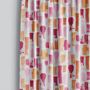 Hot Pink & Orange Abstract Curtain Panel for Living, Family, and Dining Room, Cafe Window Treatments for Kitchen or Bathroom, Bedroom Drapes