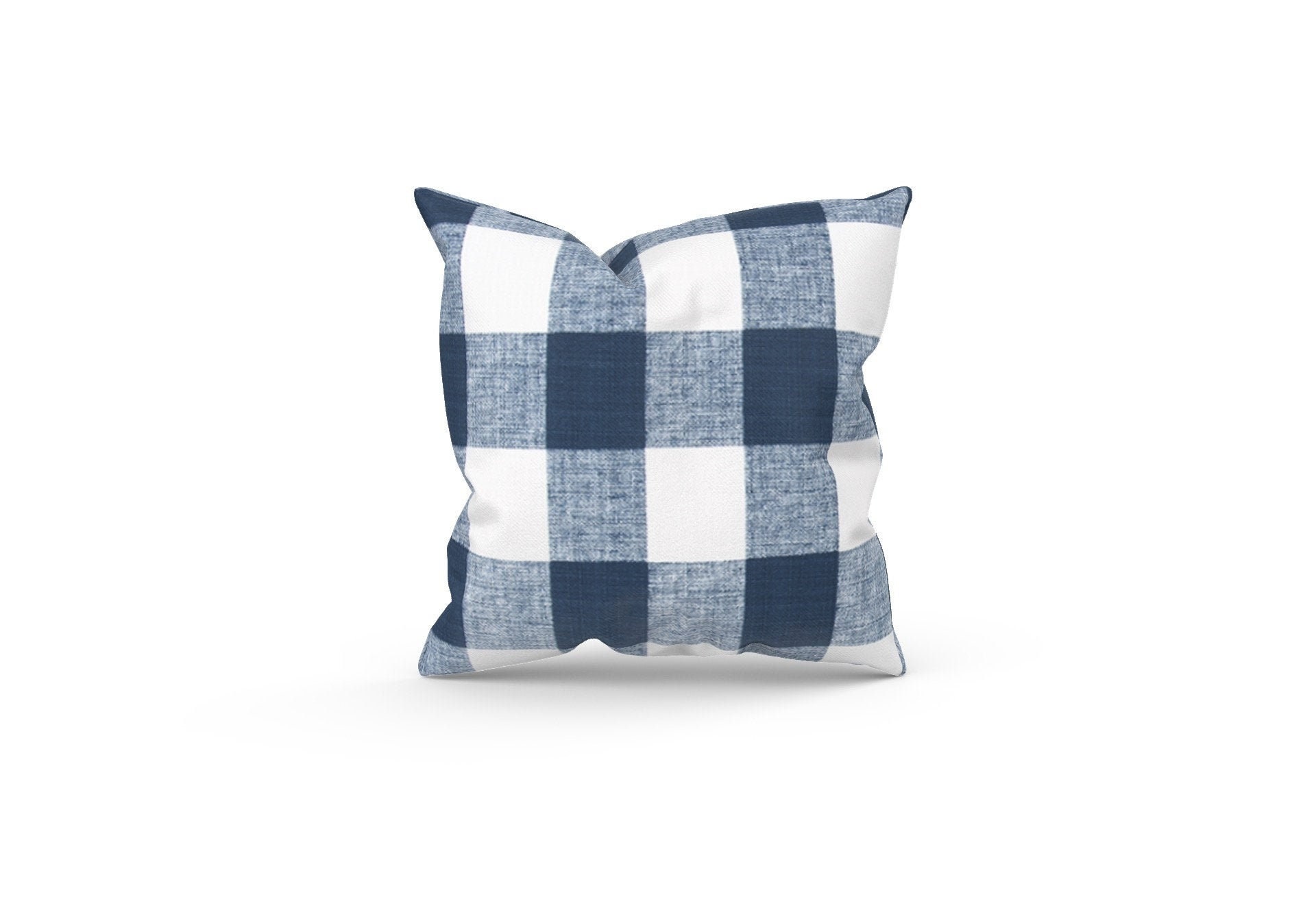 Dark Blue Buffalo Plaid Outdoor Pillow Cover Dark Blue Etsy