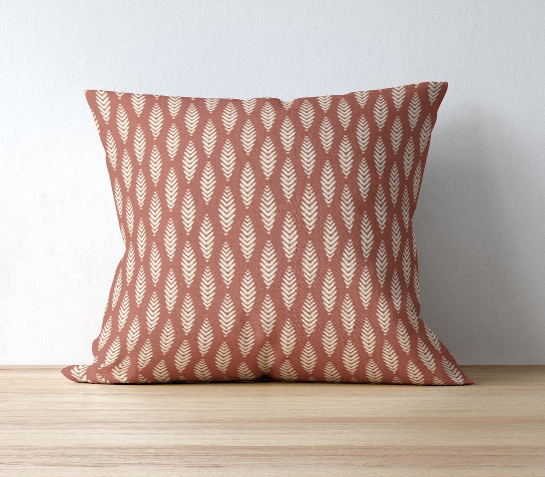 Rust Linen Pillow Cover for Living Room Sofa, Dark Brown Accent Pillow With Zipper for Bedroom