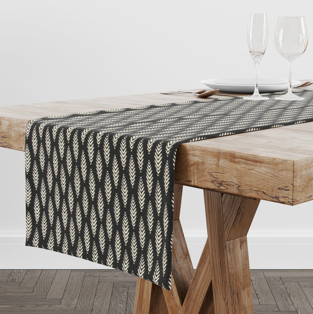 Black Table Runner for Dining Table, Black Runner for Kitchen Table